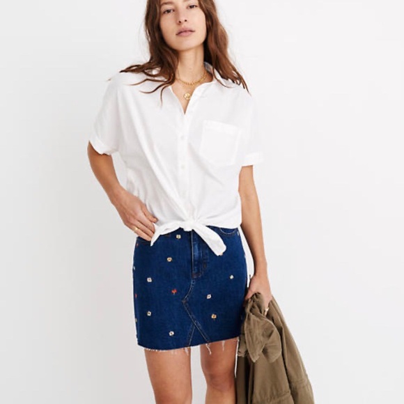 Madewell Tops - Madwell White Tie Front Oversized Top Size M NWT